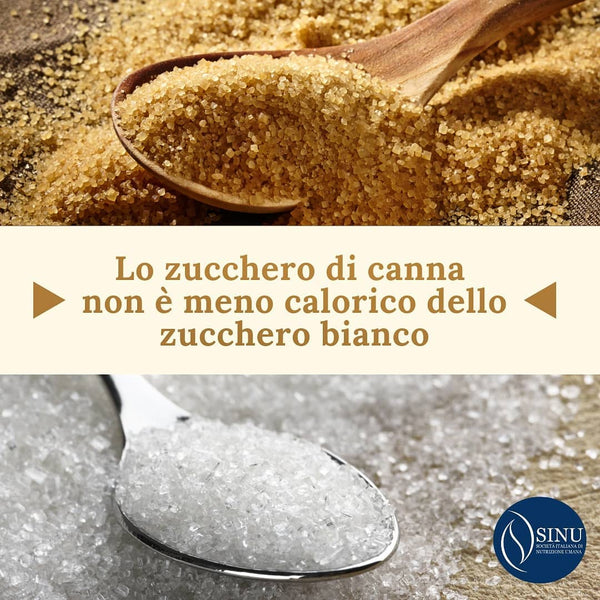 LO ZUCCHERO DI CANNA NON E' MENO CALORICO DELLO ZUCCHERO BIANCO!